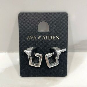 NEW Ava & Aiden Rectangle Hoop Earrings
